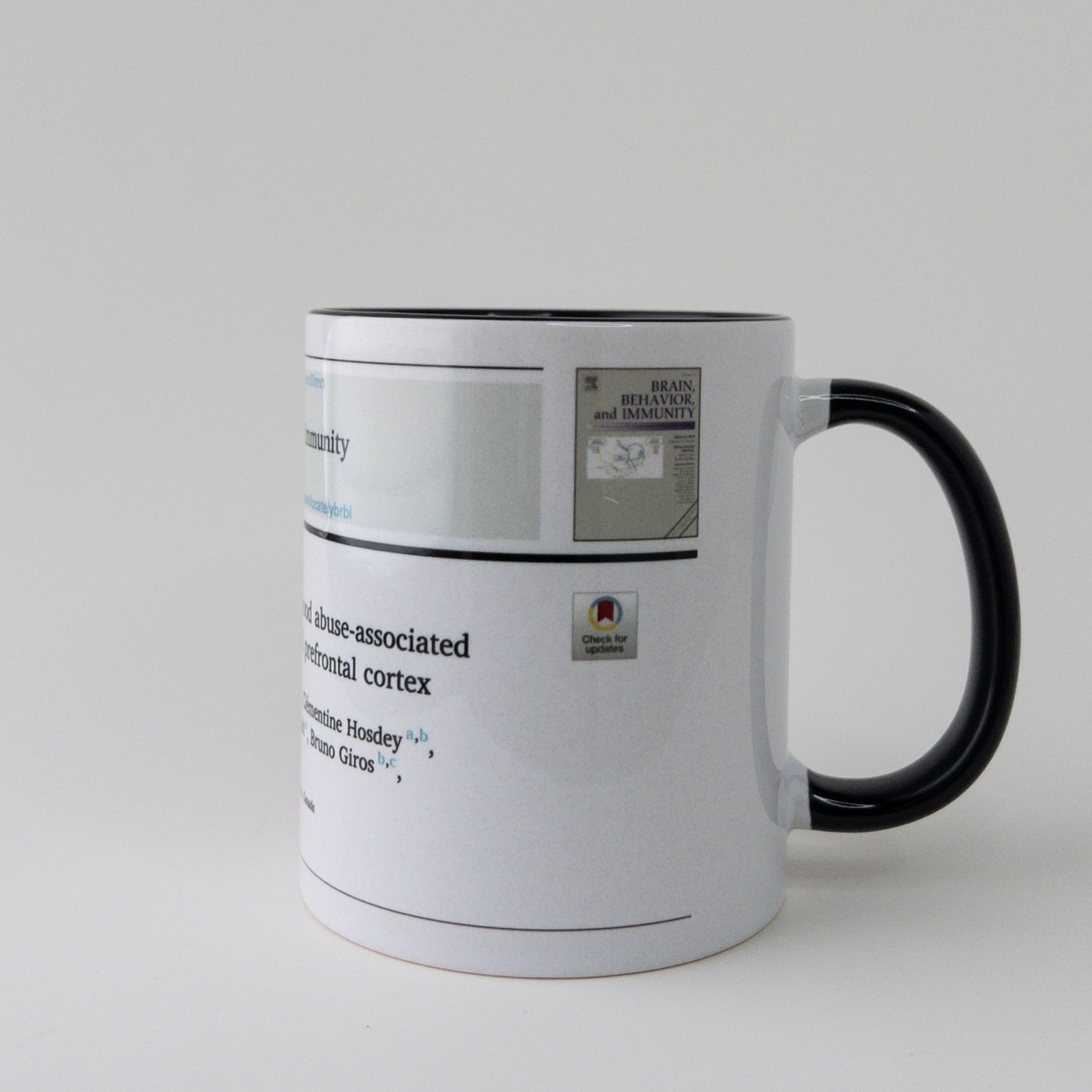 Classic Citation Mug featuring your published paper’s title, authors, and journal logo. Ideal for researchers and MSc celebrating academic achievements