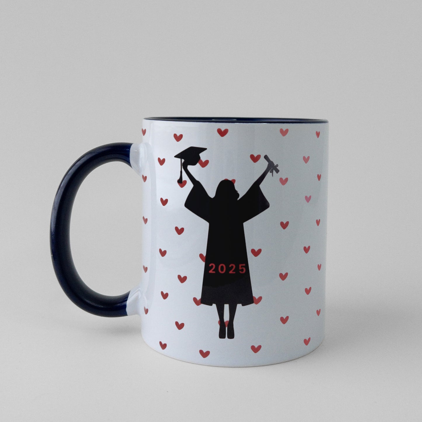 Custom graduation gift dark blue mug