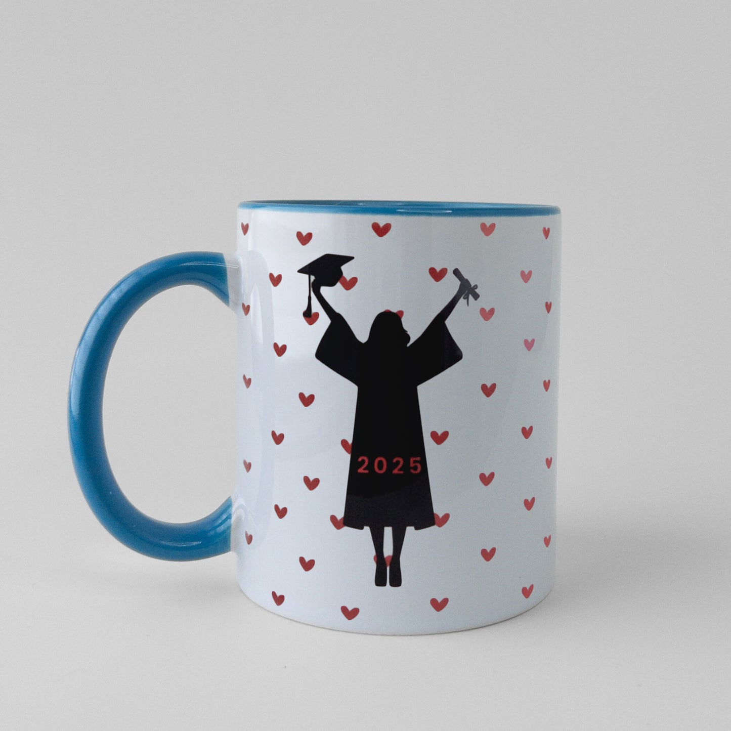 Custom graduation gift light blue mug