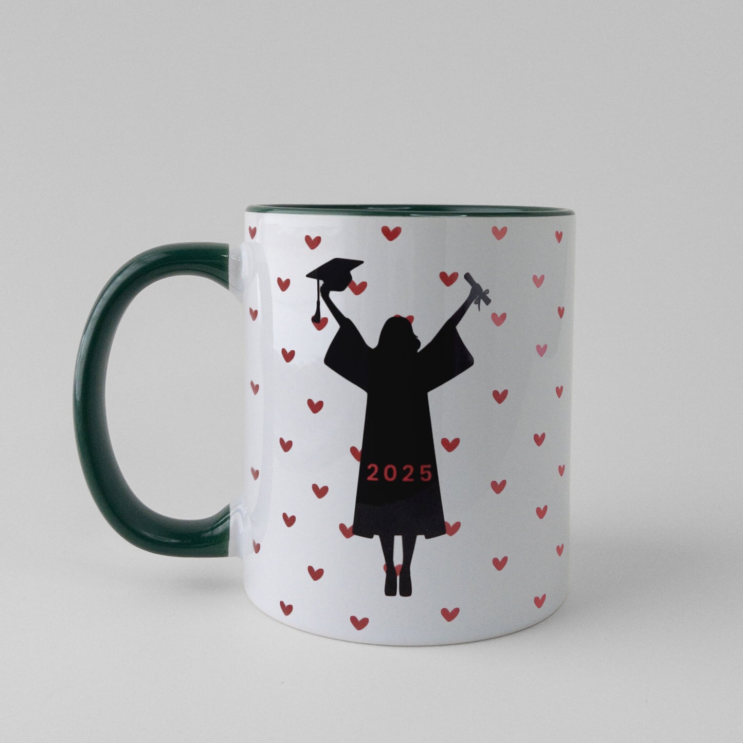 Custom graduation gift dark green mug