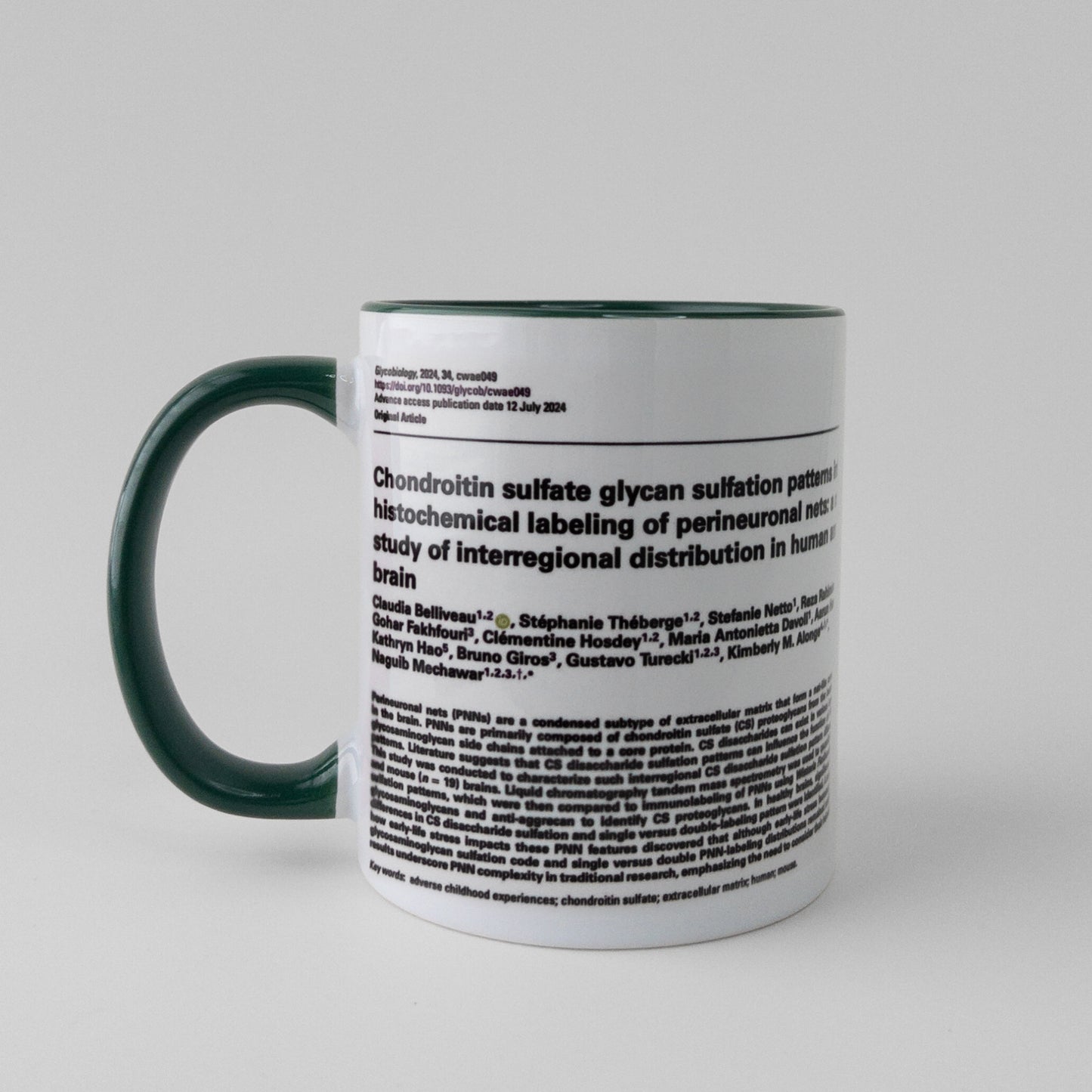 Celebrate your manuscript authorship with a publication mug in dark green