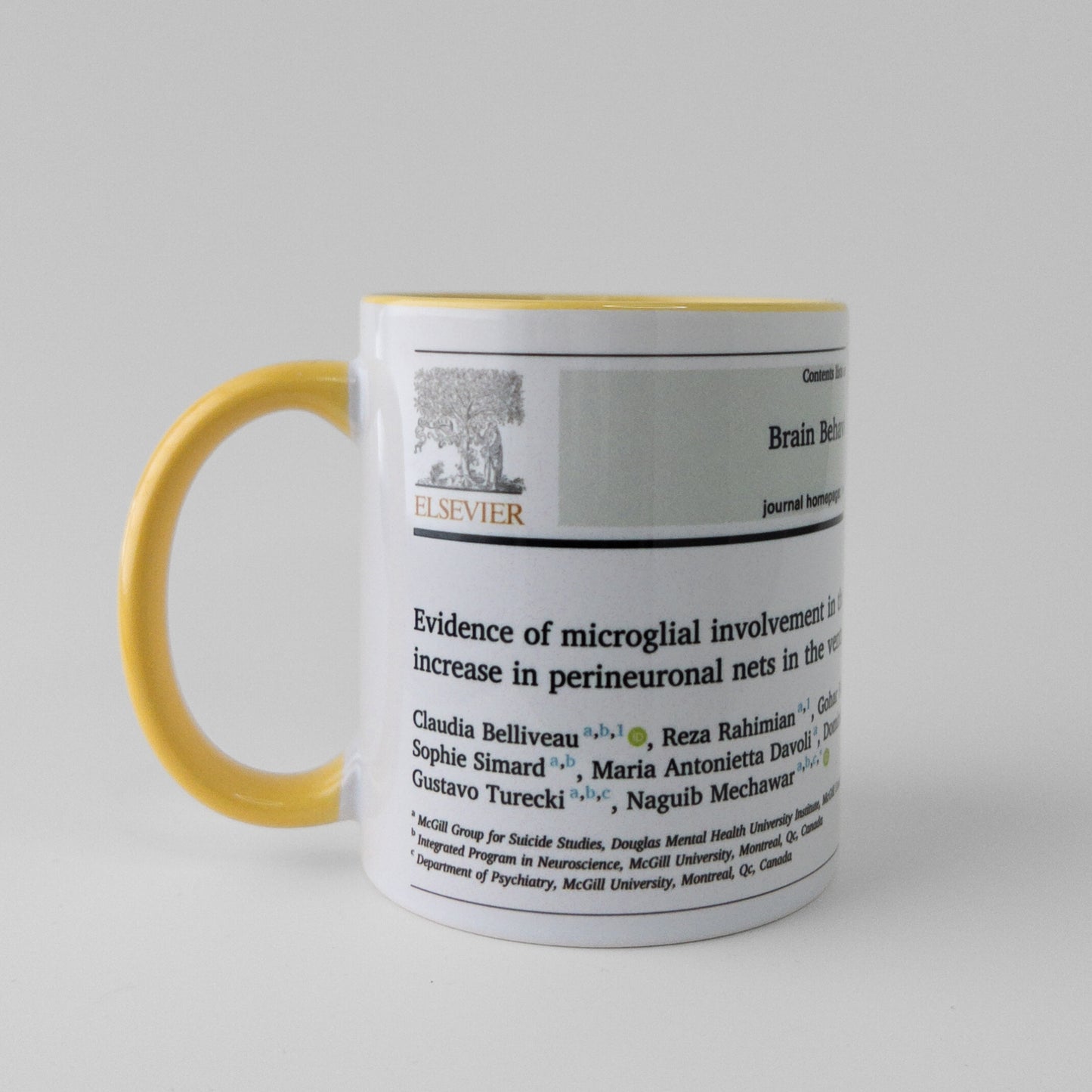 Celebrate your publication with a manuscript mug in yellow