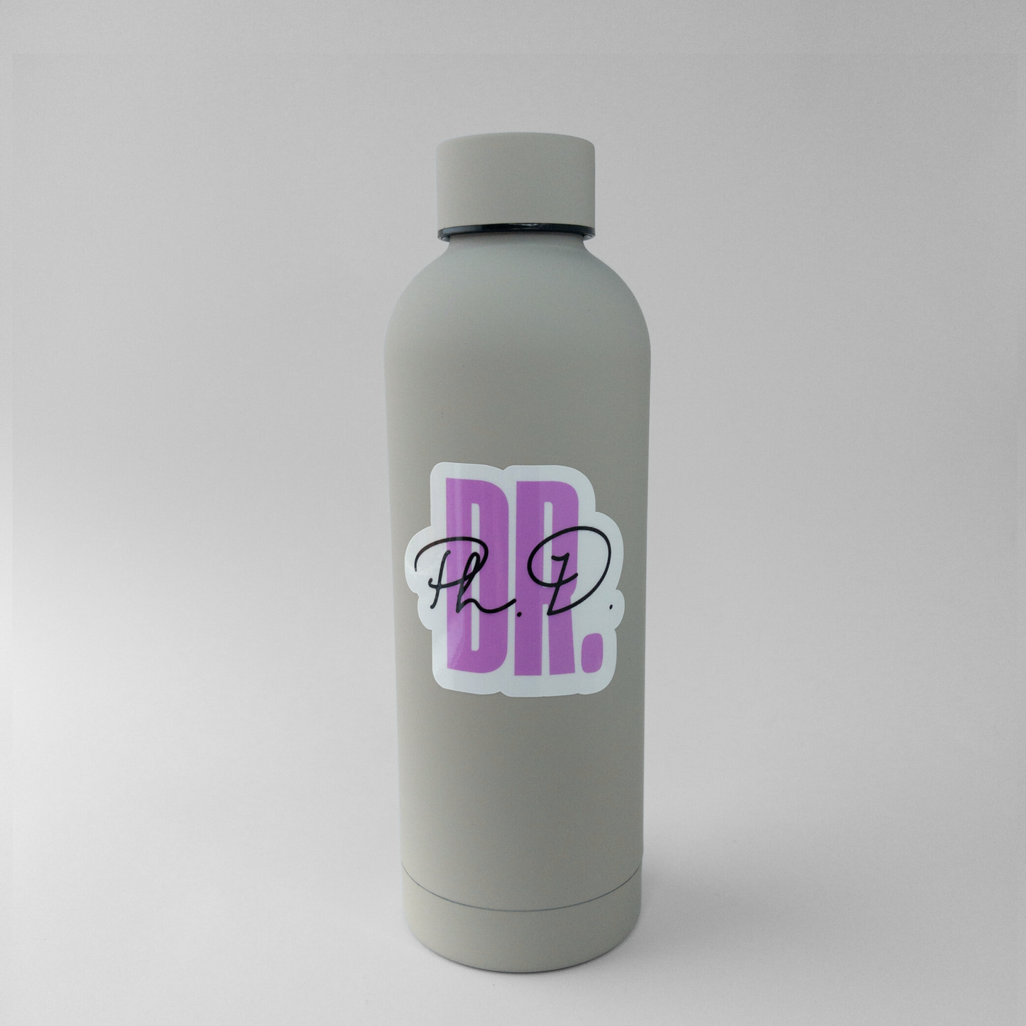 Dr PhD Vinyl Sticker on Water Bottle