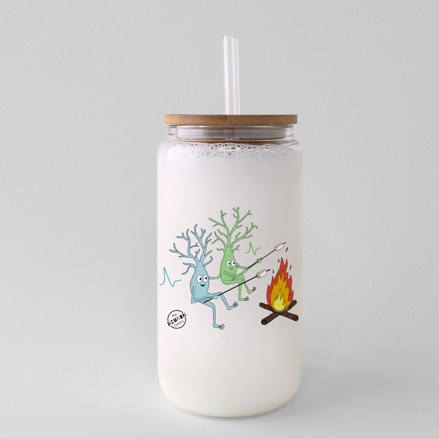 Fire Together Glass Can - The Neuron Family - 18 oz