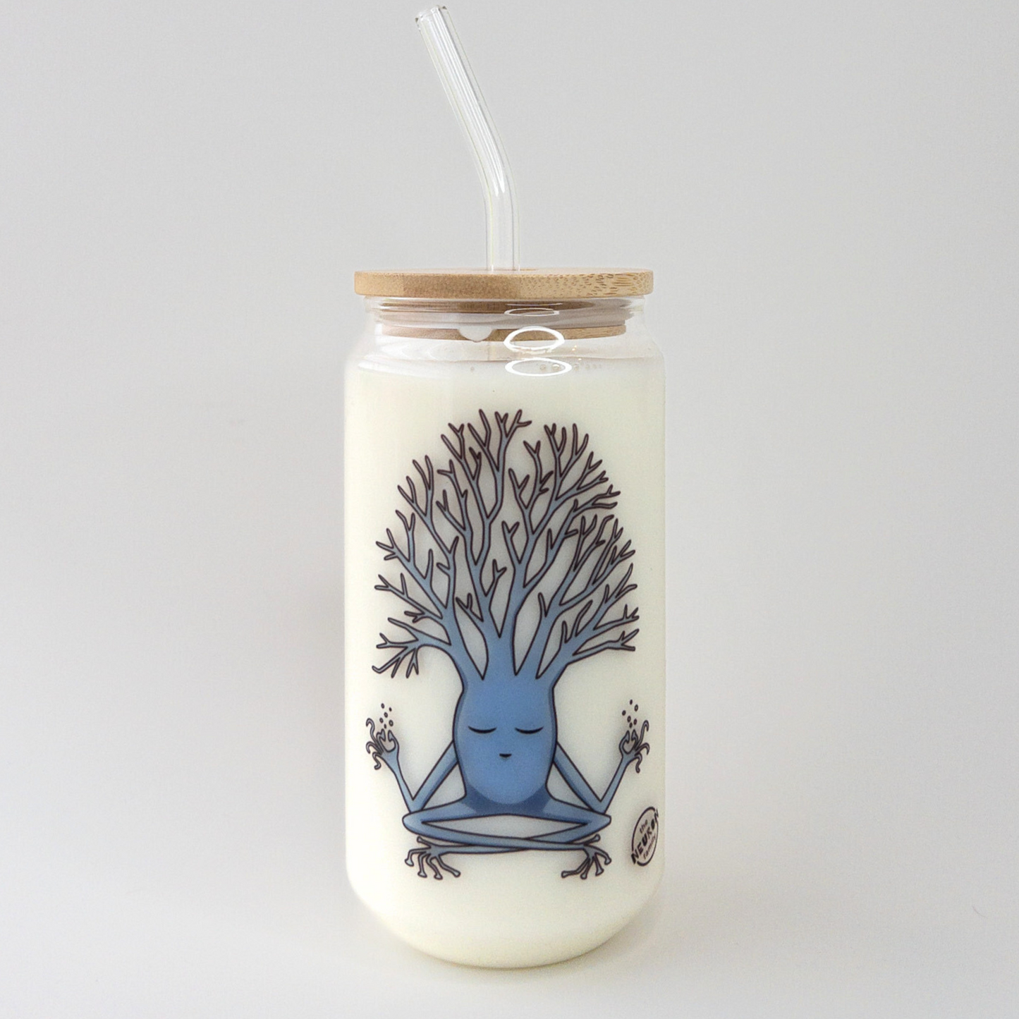 Meditation neuron from The Neuron Family on a glass can