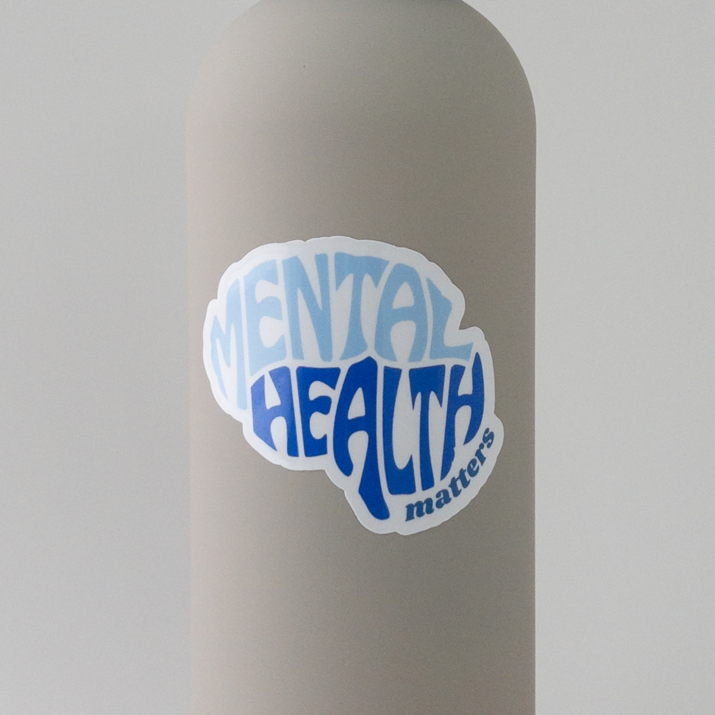 Mental health matters sticker on water bottle