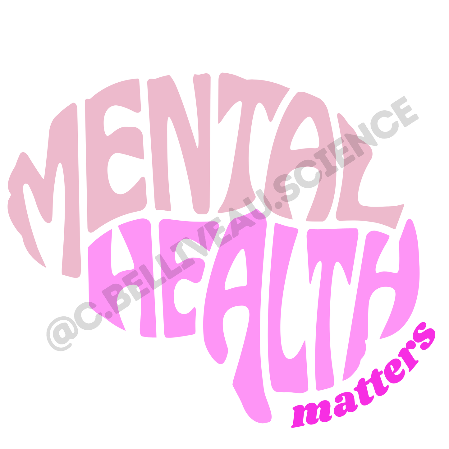 Mental health matters pink vinyl sticker. Waterproof design for researchers and grad students celebrating academic milestones.