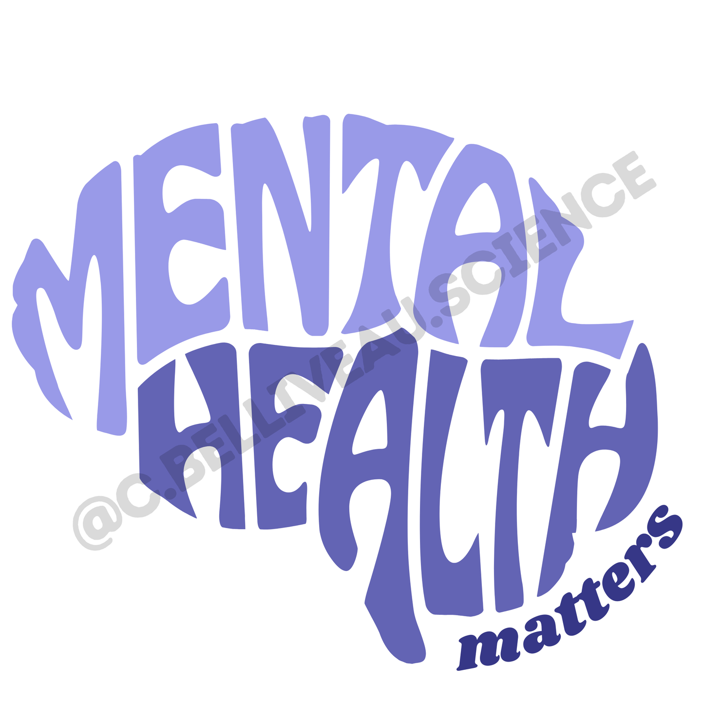Meantal health matters purple vinyl sticker. Waterproof design for researchers and grad students celebrating academic milestones.