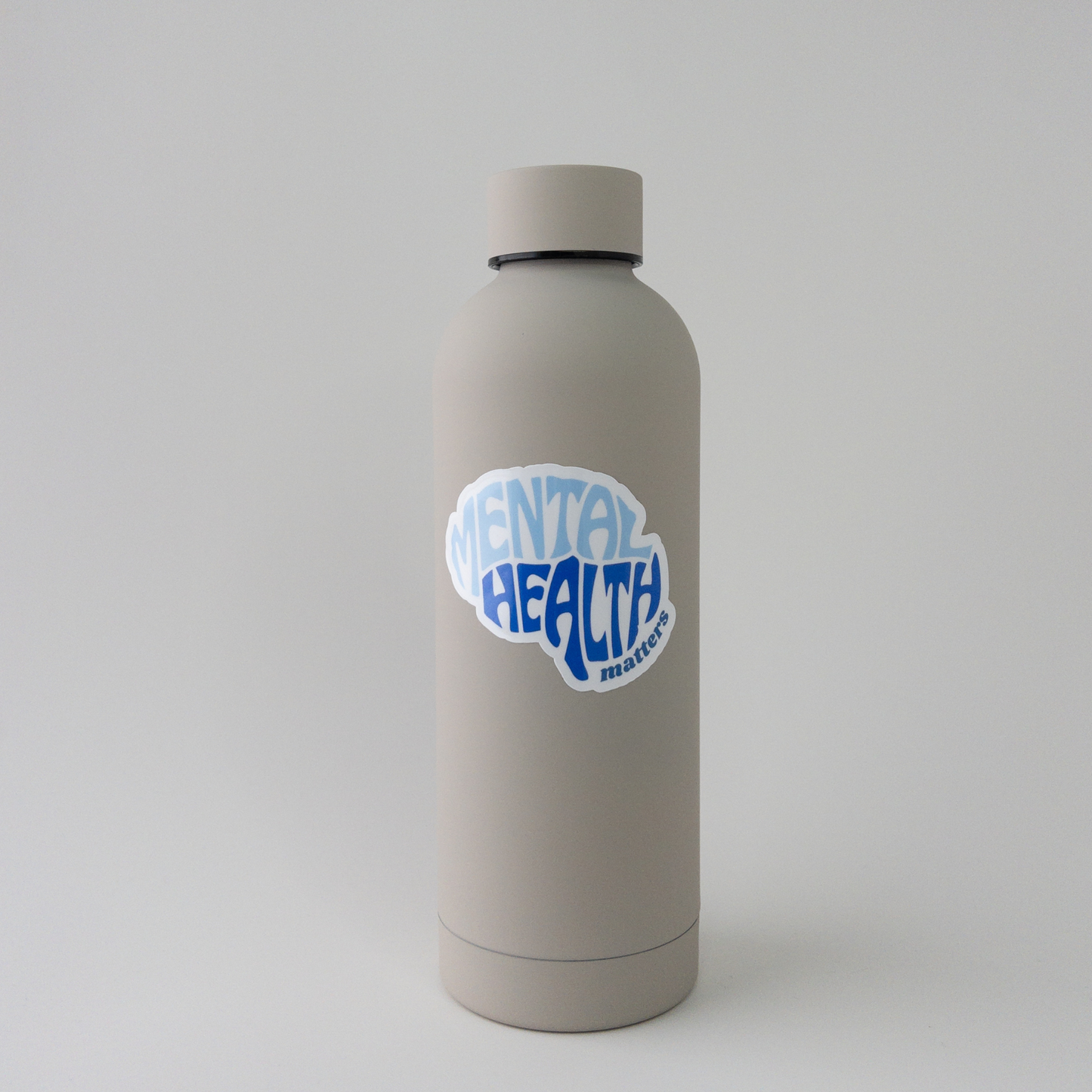 Mental health matters vinyl sticker for lab laptops and notebooks. Humorous academic design for grad students and researchers. Custom colour.