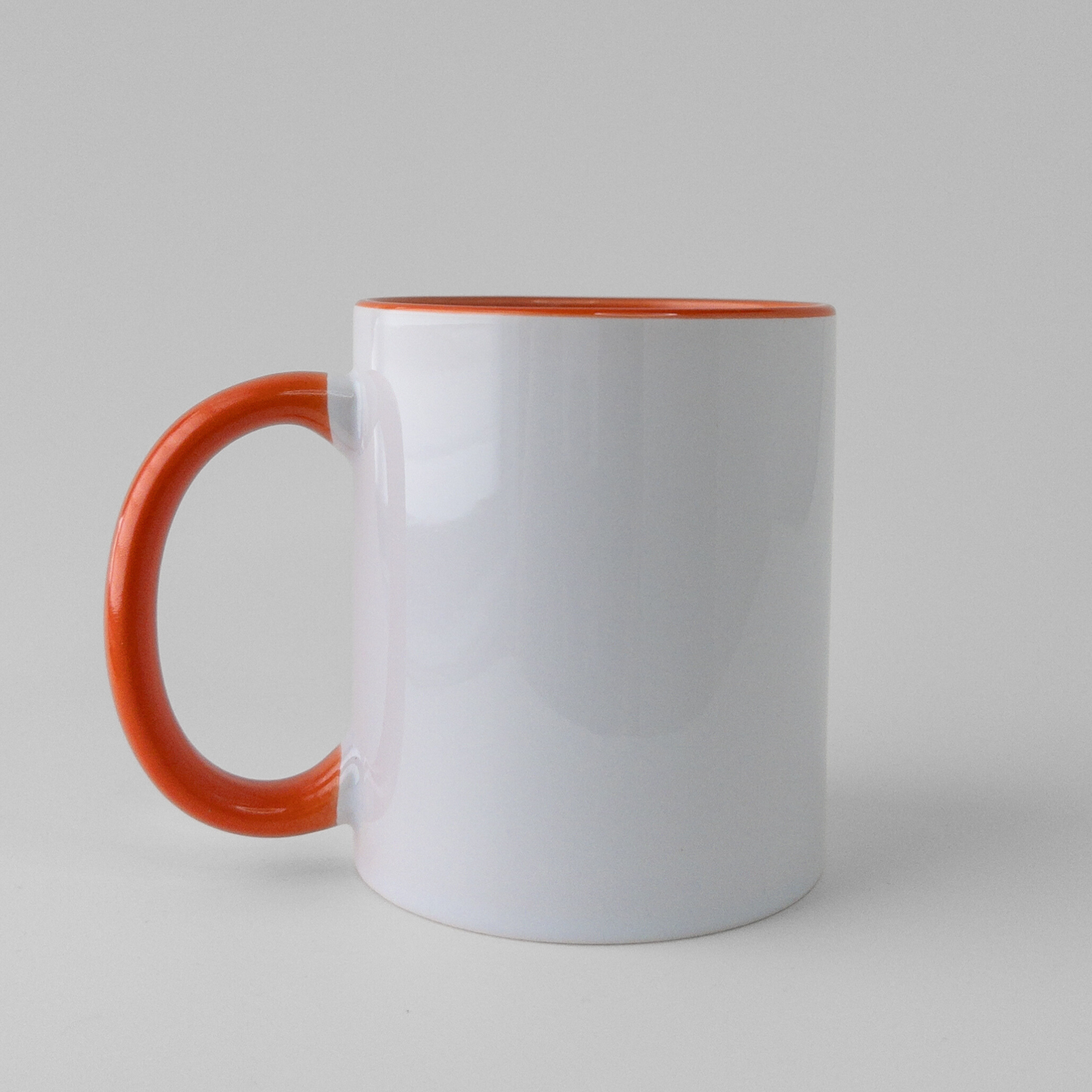 Customize your own mug with orange handle