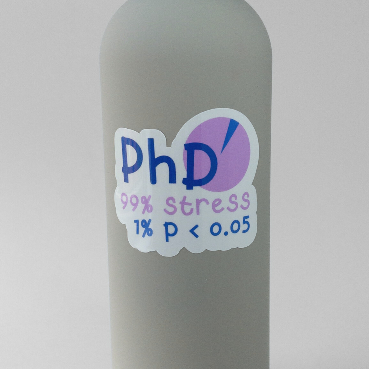 PhD pie chart sticker 99% stress and 1% significance vinyl sticker