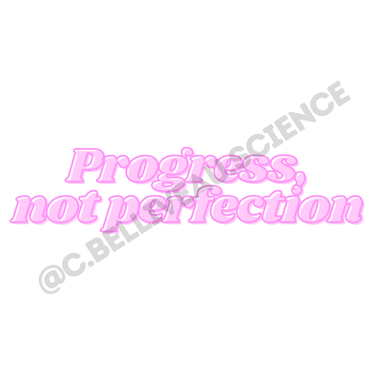 Progress Not Perfection vinyl sticker. Waterproof design for researchers and grad students celebrating academic milestones.