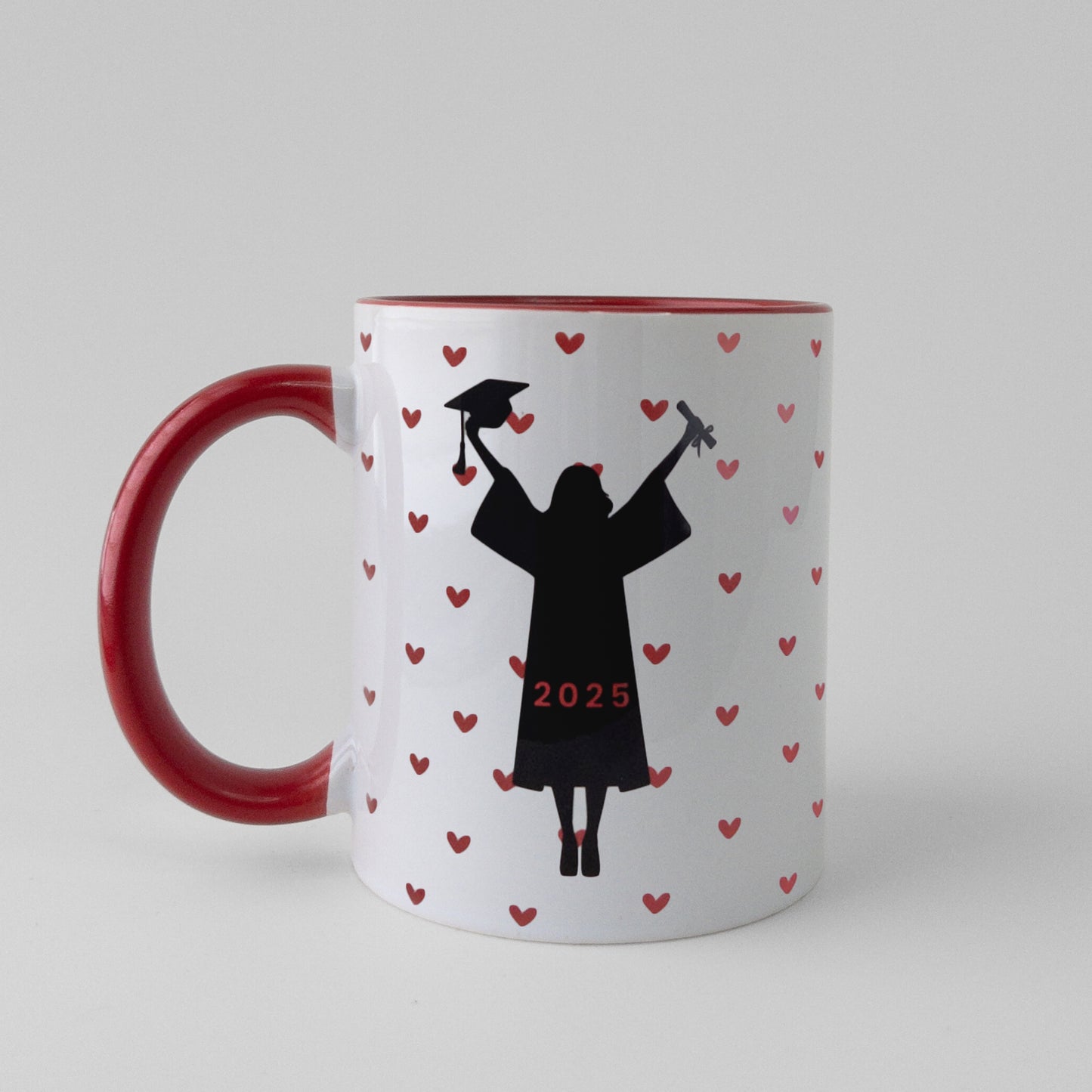 Customize your graduation mug with year and symbols red