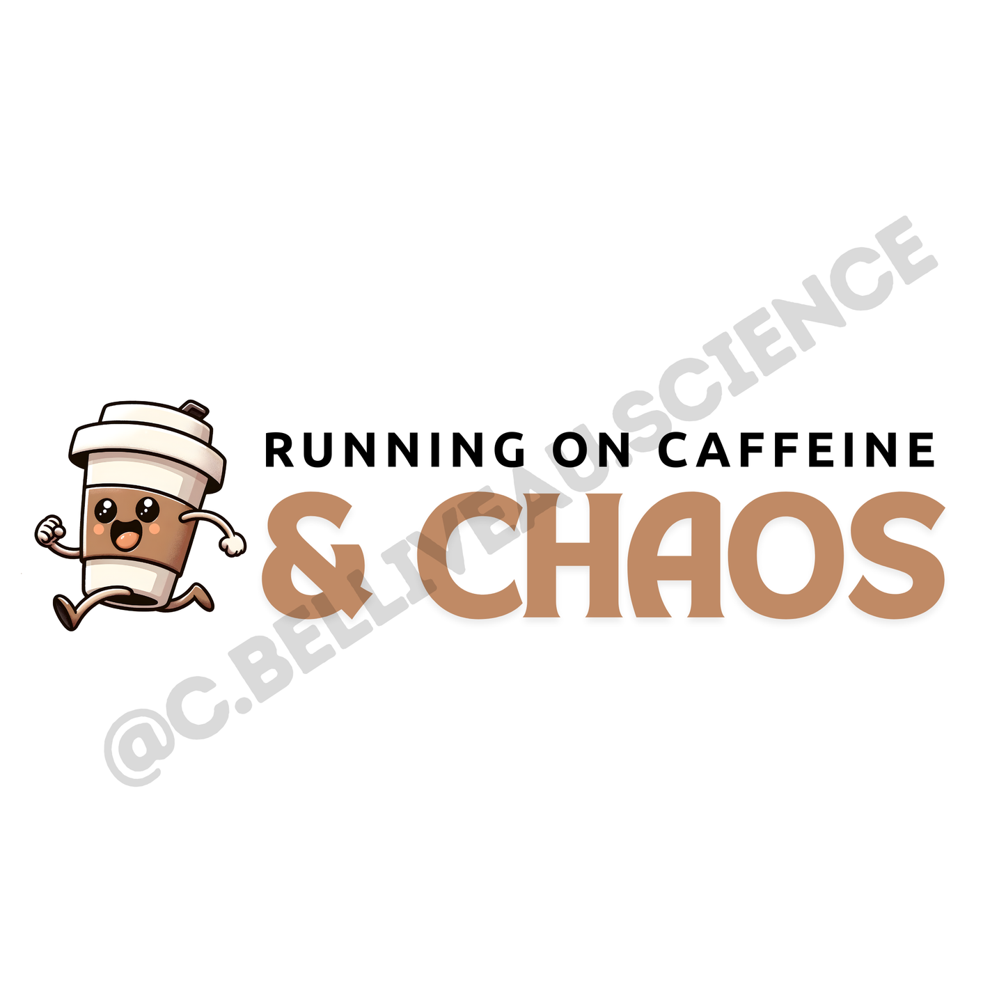 digital file for sticker running on caffeine and chaos