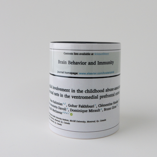 Classic Citation Mug (Black) featuring your published paper’s title, authors, and journal logo. Ideal for researchers and PhDs celebrating academic achievements.