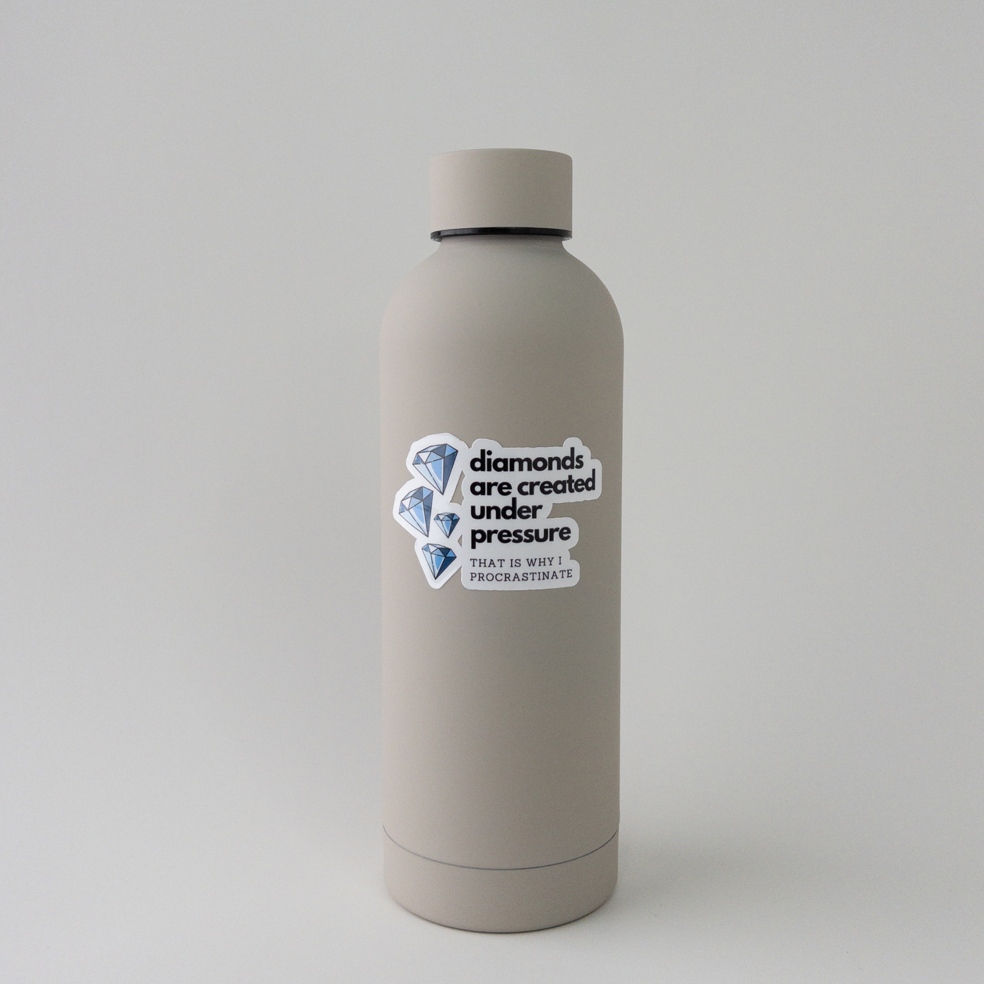 Diamonds are created under pressure that is why I procrastinate vinyl sticker for lab laptops and notebooks. Humorous academic design for grad students and researchers.
