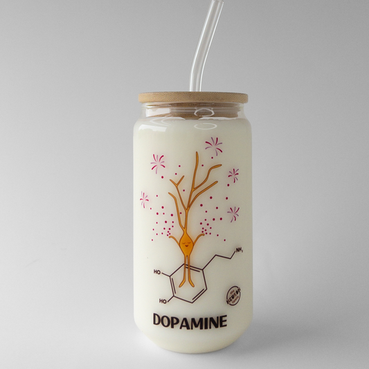 Dopamine Neuron from the Neuron Family on a glass can