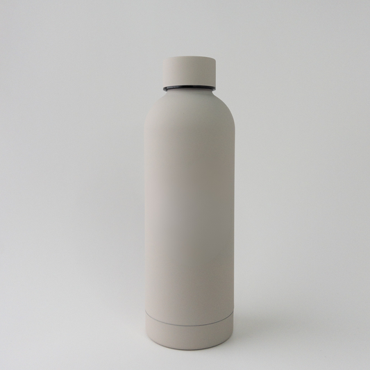 Water bottle in sand