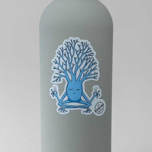 Meditation neuron sticker on water bottle
